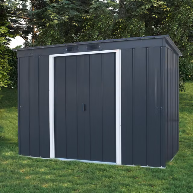 BillyOh Partner Eco Pent Roof Metal Shed in Grey