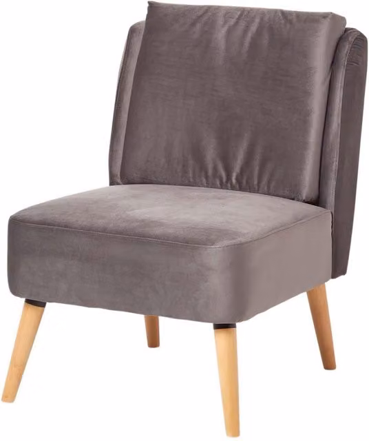 Homescapes Betsy Modern Tub Armchair in Grey Velvet