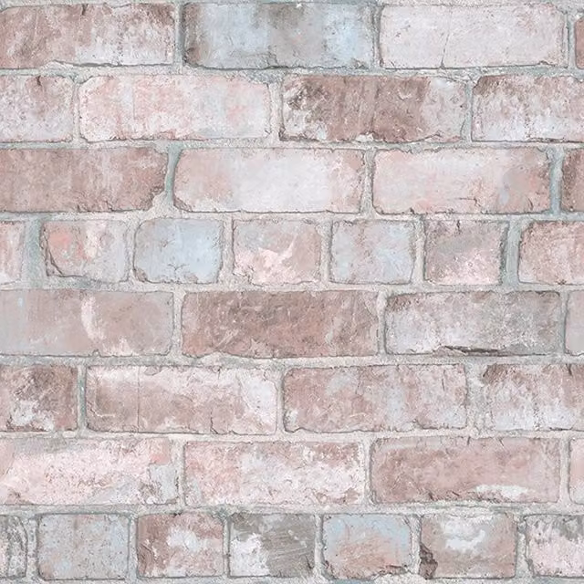 I Love Wallpaper Downtown Industrial Brick Wallpaper in Pink and Yellow