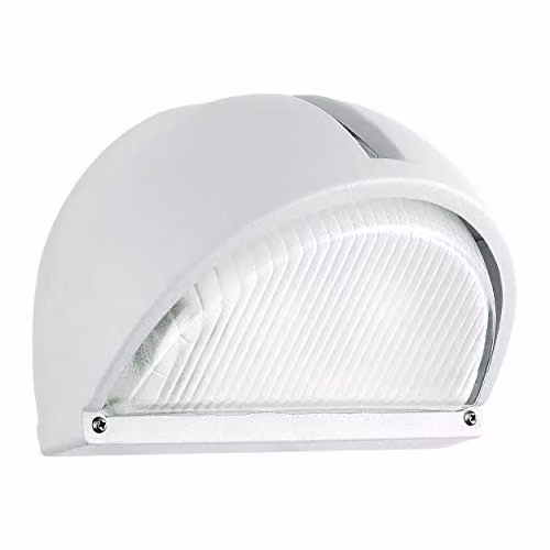 Loops IP44 Modern White Aluminium Outdoor Wall Light with E27 Bulb Holder – 1