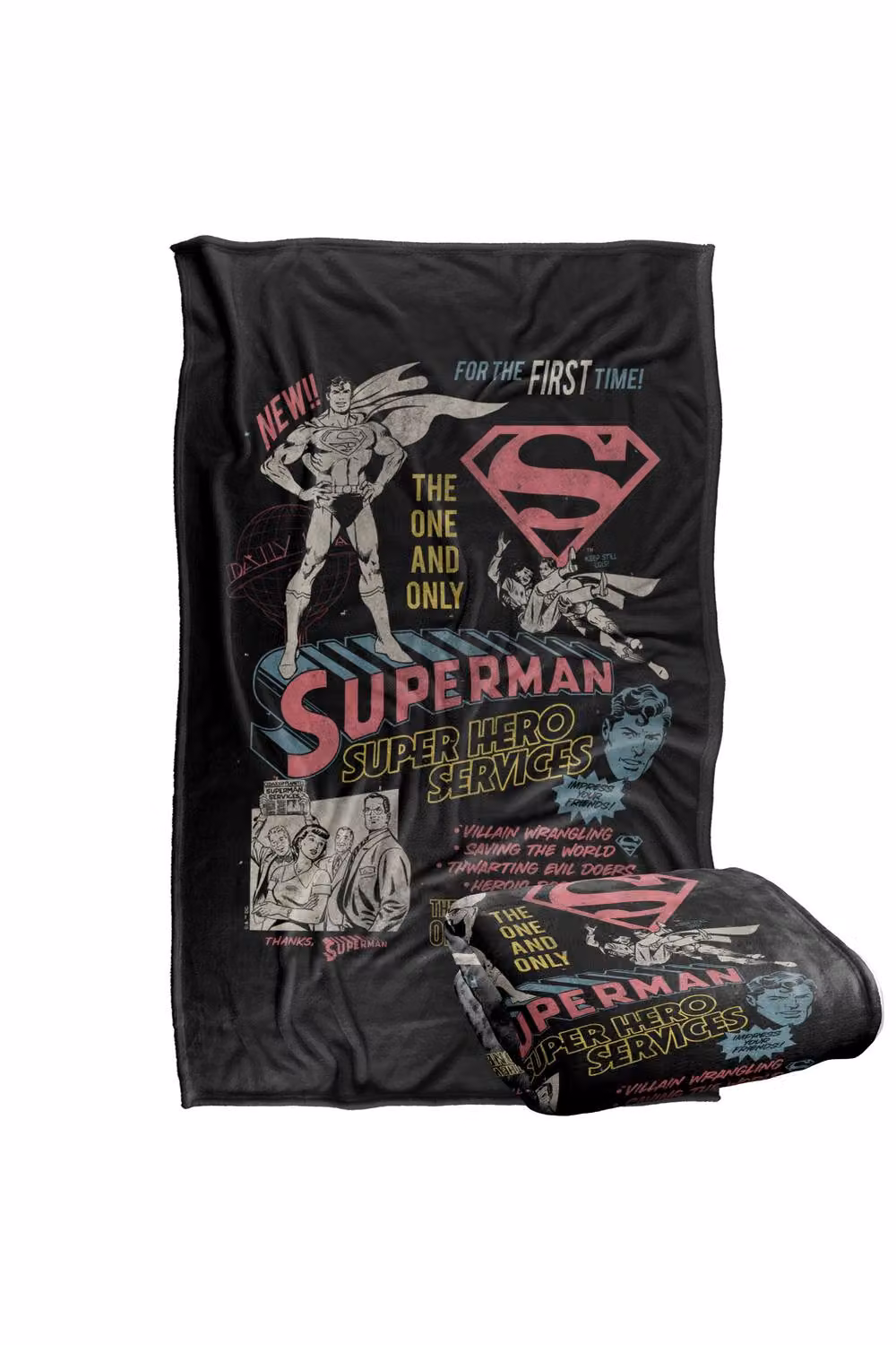 Warner Bros. Superman Superhero Services Silky Touch Super Soft Fleece Throw Blanket, W: 152 cm, D: 127 cm – 7