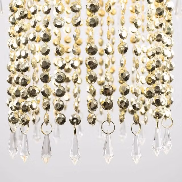 ValueLights Gold Droplet Ceiling Pendant Light Shade with Warm White LED Bulb