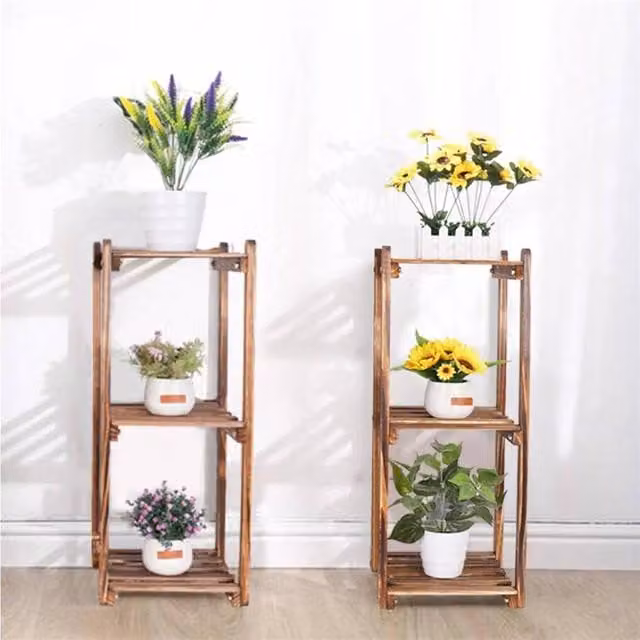 Kelvenix 8 Tier Wooden Garden Plant Stand in Brown, W/D/H: 84 x 70 x 25 cm – 1