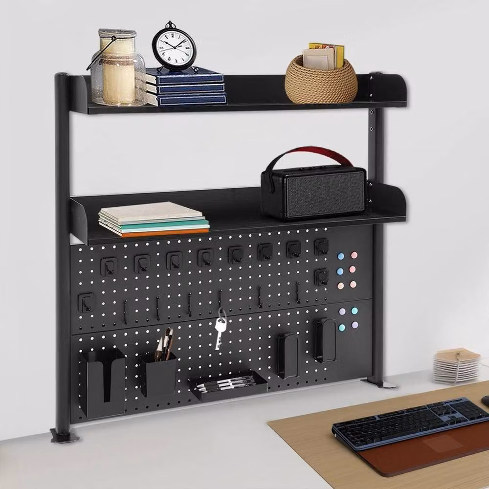 Kelvenix Multipurpose Countertop Clip-on Desk Organiser in Matt Black Metal – 4