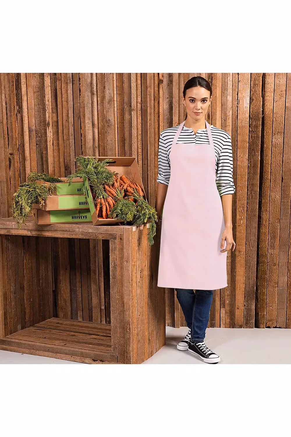 Premier Colours Pink Poly-Cotton Bib Apron for Professionals – 2