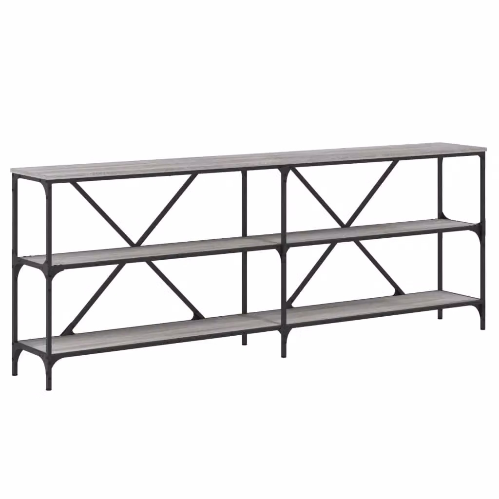 Berkfield Home Industrial Console Table in Grey Sonoma, W/D/H: 200 x 30 x 75 cm – 2