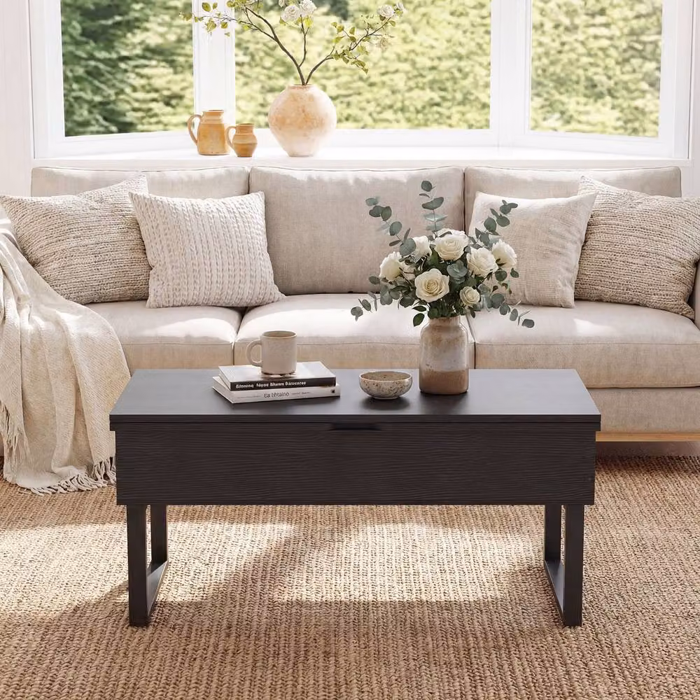 Costway 3-in-1 Convertible Lift Top Coffee Table in Black – 6