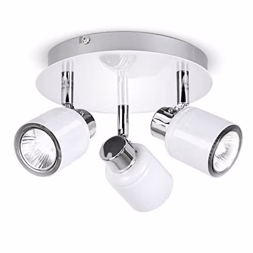 ValueLights Benton Adjustable Round White Ceiling Spotlight IP44 Rated