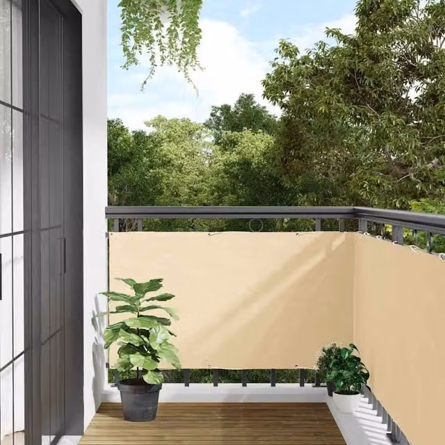 Berkfield Home Balcony Privacy Screen, Beige PVC, W: 600 cm, H: 90 cm – 1