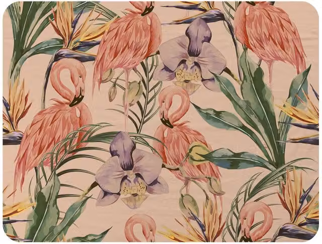 Benjamin Tate Design Tropical Flamingo Fleece Blanket in Pink, Sand and Multicolour, W/D/H: 120 x 150 cm – 2