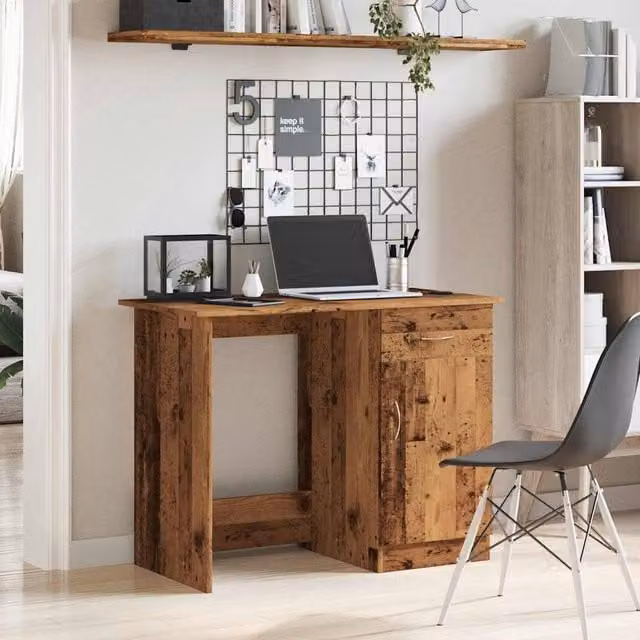 Berkfield Home Modern Writing Desk in Brown, W/D/H: 100 x 50 x 76 cm