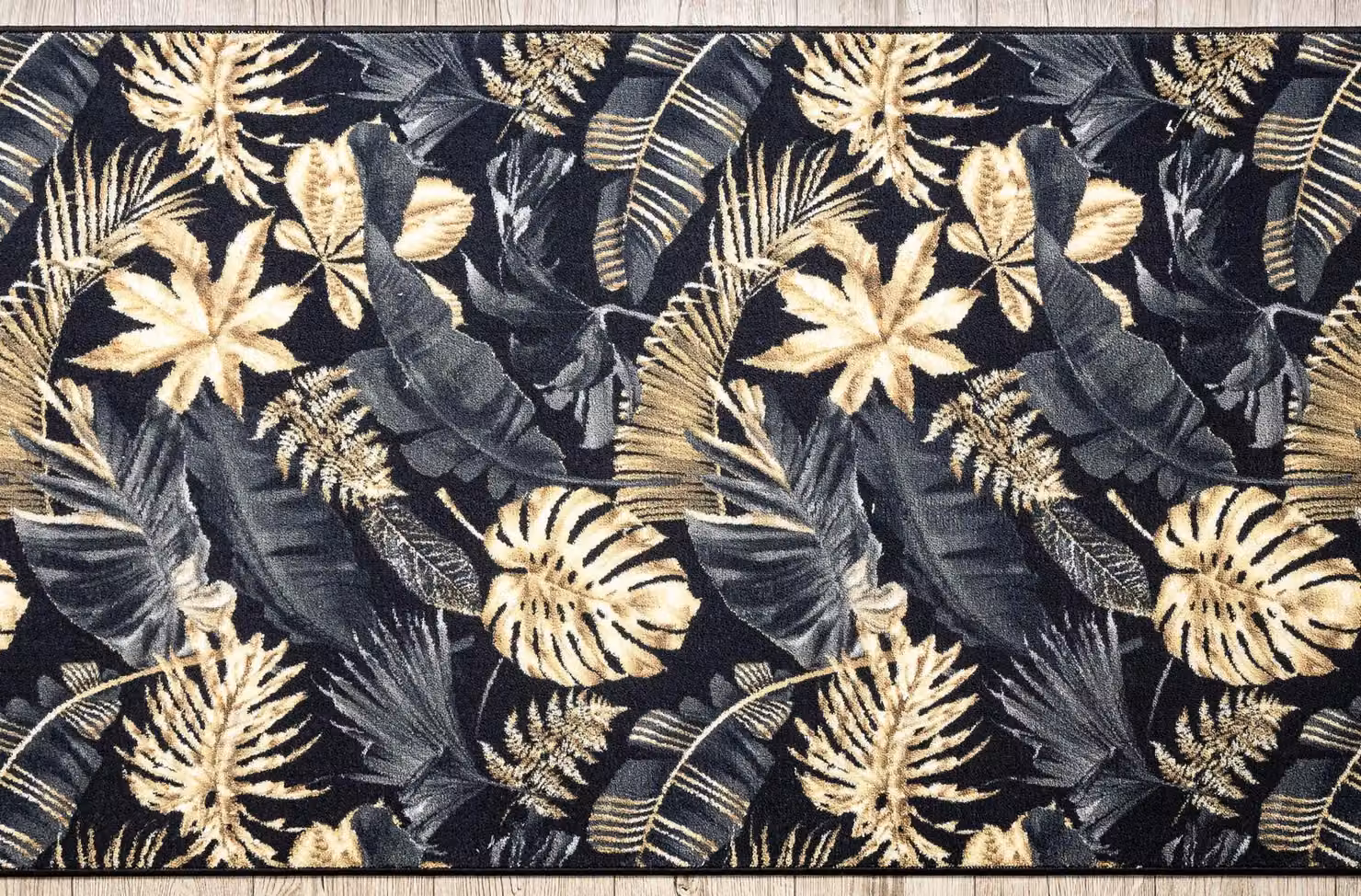 RugsX Anti-Slip Monstera Floral Runner in Gold, W/D/H: 100 x 390 cm – 5