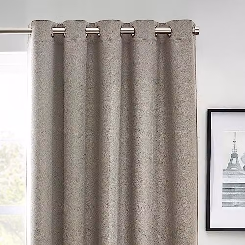 Furn Grey Blackout Eyelet Curtains, Thermal Insulating Pair, Width: 229 cm, Drop: 137 cm – 2