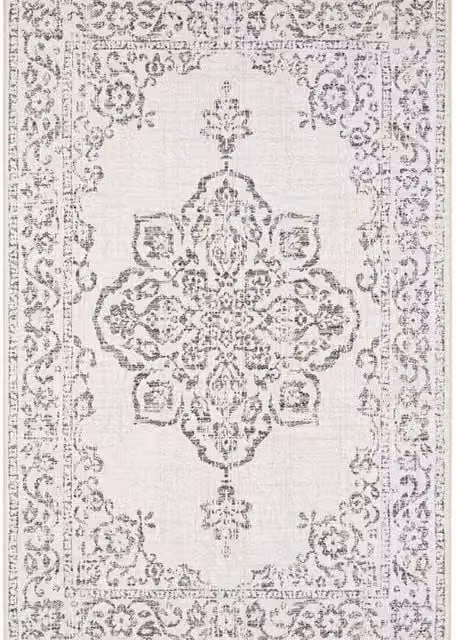 THE RUGS Tilos Vintage Oriental Indoor Outdoor Polypropylene Rug in Beige, W: 200 cm, D: 290 cm – 1