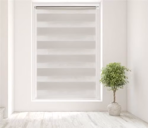 Caecus Striped Day and Night Blind in Beige, Sand and White, W: 70 cm, H: 210 cm