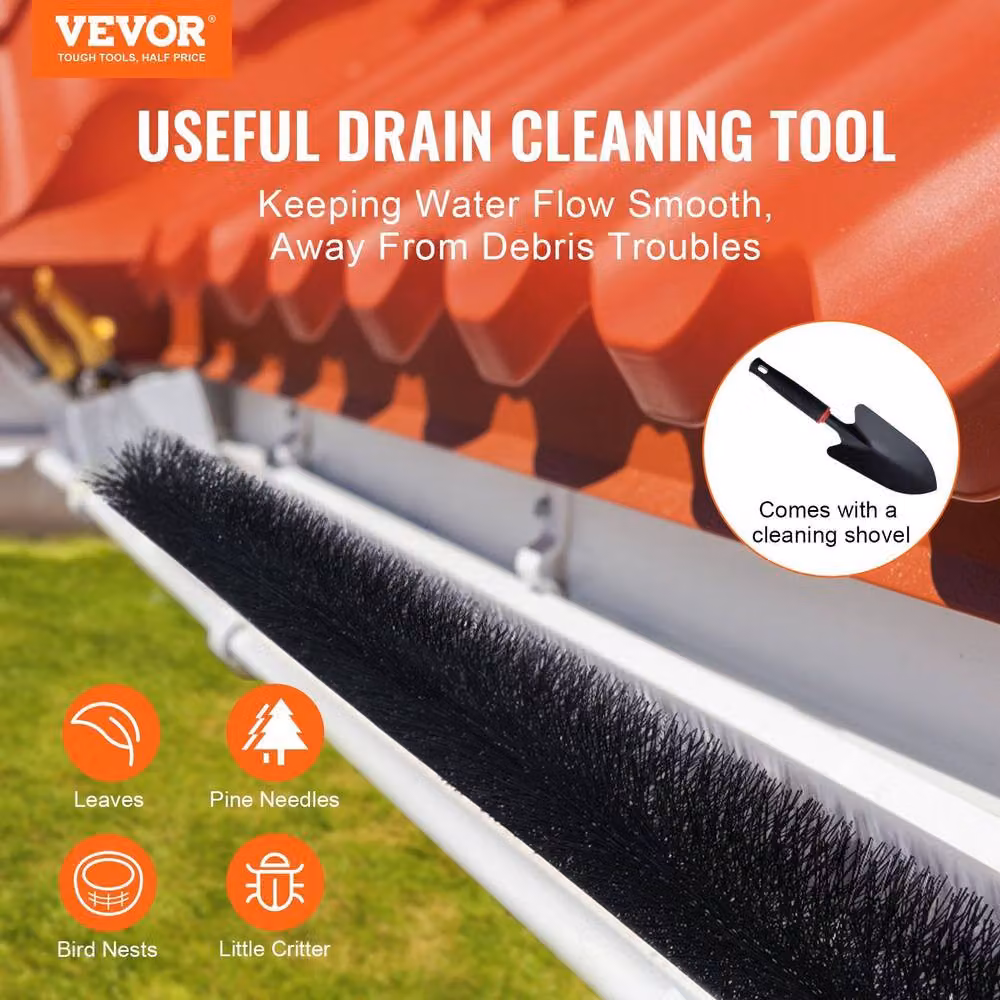 VEVOR Durable Black Steel Gutter Brush 40 Pack – 4