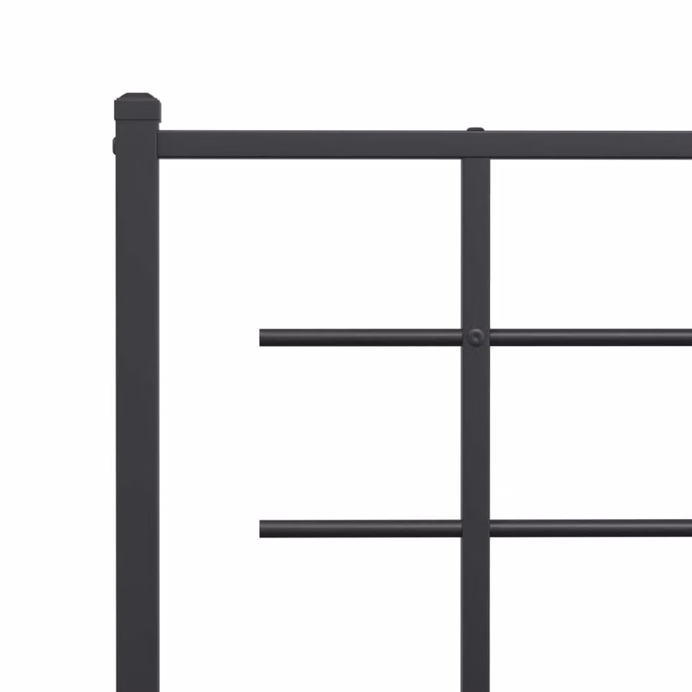 Berkfield Home Metal Bed Frame with Footboard, Black, W/D/H: 150 x 200 x 90 cm – 3