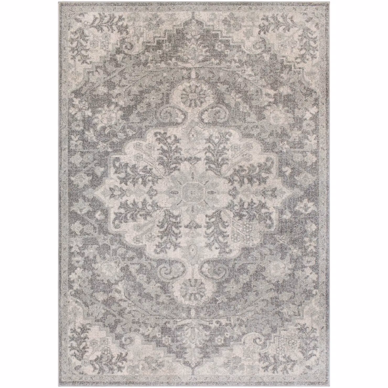 Livabliss Harput Vintage Boho Living Room Rug in Charcoal, Blue, Orange, Yellow and Grey, W: 160 cm, L: 220 cm – 2