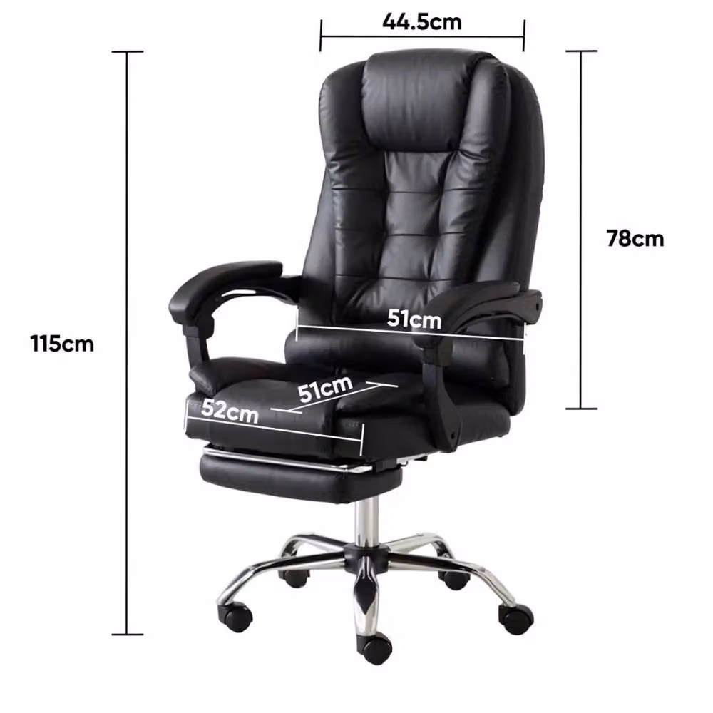 FORGEVIO Black Synthetic Leather Massage Gaming and Office Chair with Headrest and Armrests – 2