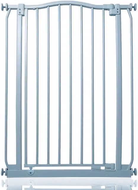 Safetots Extra Tall Curved Top Safety Gate in Matt Grey, Extendable No-Drill Swing Door for Doors and Stairs, Height: 71 cm to 80 cm
