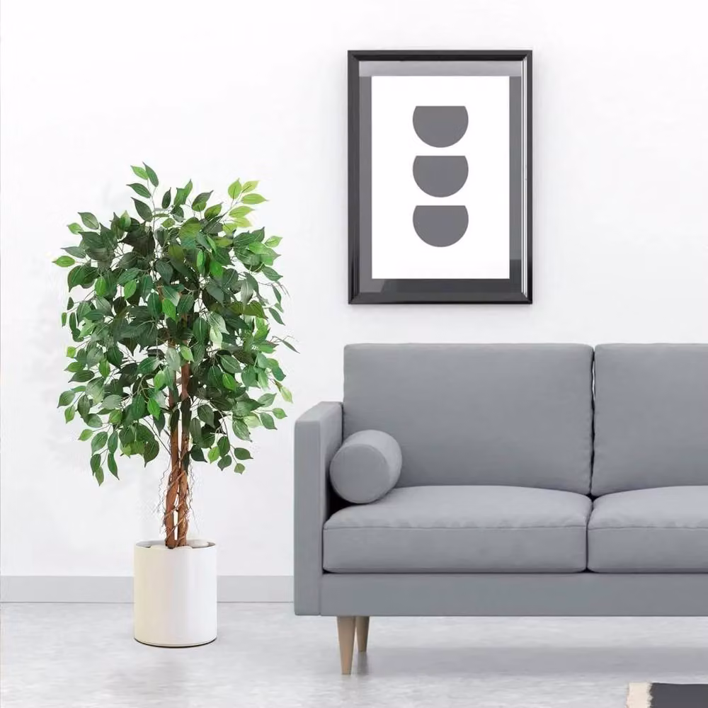 VOGREX 4ft Artificial Ficus Banyan Tree in Green – 2