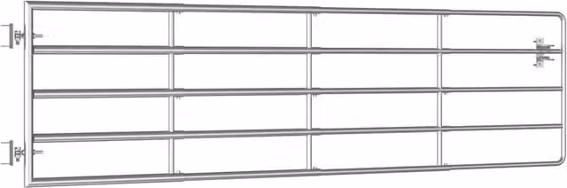 Berkfield Home 5 Bar Steel Field Gate in Silver, H 90 cm, W 115-300 cm