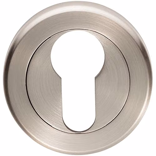 Loops 51mm Euro Profile Escutcheon with Chamfered Edge and Concealed Fix in Satin Nickel