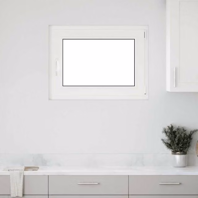 Berkfield Home RISOR White Plastic Basement Tilt and Turn Window, DIN Right, W: 80 cm, H: 50 cm