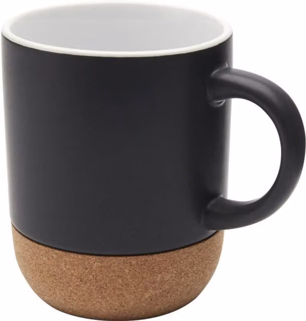 Billie Cork Ceramic 300ml Mug in Solid Black