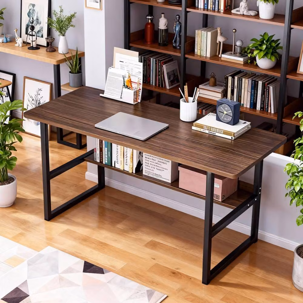 SPETLEK Brown Wooden Composite Computer Desk for Home Office, W: 100 cm, D: 60 cm – 4