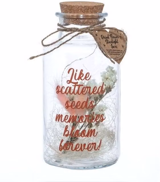 Boxer Gifts Flower Starlight Jar Memories Bloom Multicolour Floral Glass Tabletop Decoration