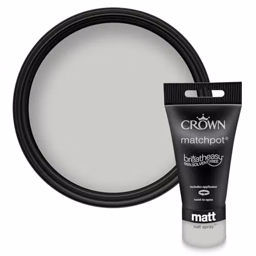 Crown Walls & Ceilings Cool Grey Matt Paint Tester Sample 40ml