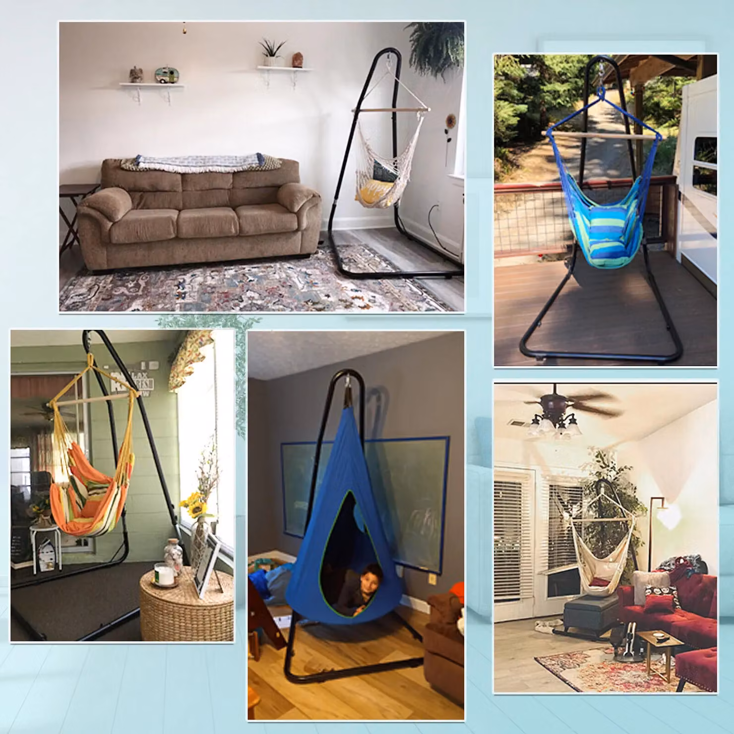 Costway Heavy Duty C-stand Hanging Swing Egg Chair Hammock Frame in Black – 2