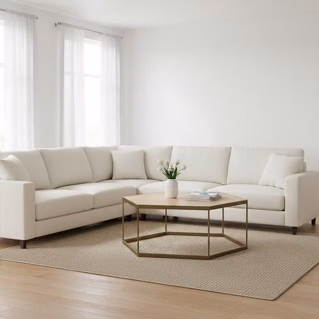 Orsina Grenoble Hexagonal Oak Veneer Coffee Table in Brown – 1