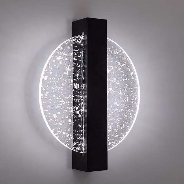 Goeco Round LED Indoor Wall Light, Black, 12 W, 6500 K Cool White – 1