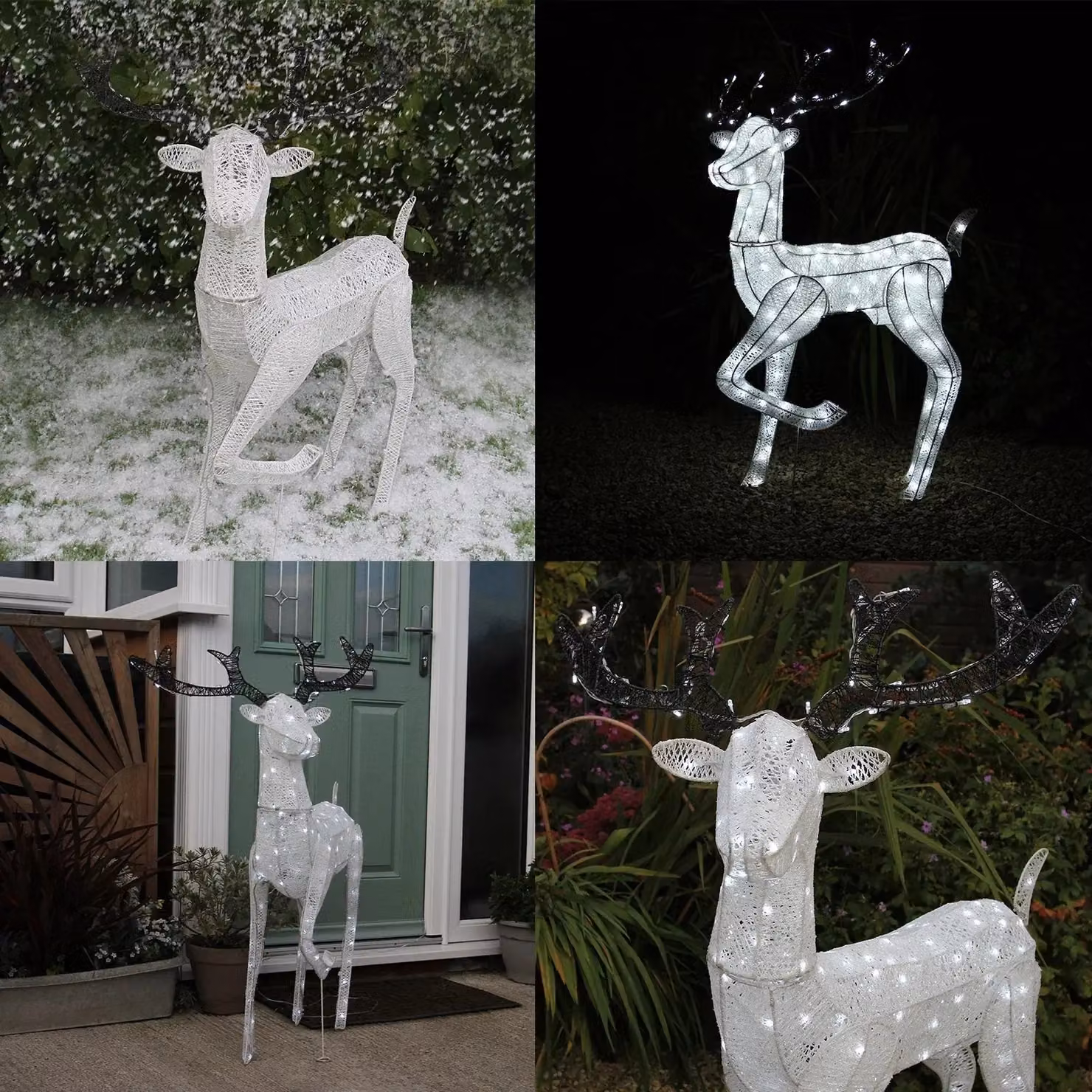 Monstershop Large Light Up Stag Reindeer in White, H 120 x W 70 x D 41 cm – 4