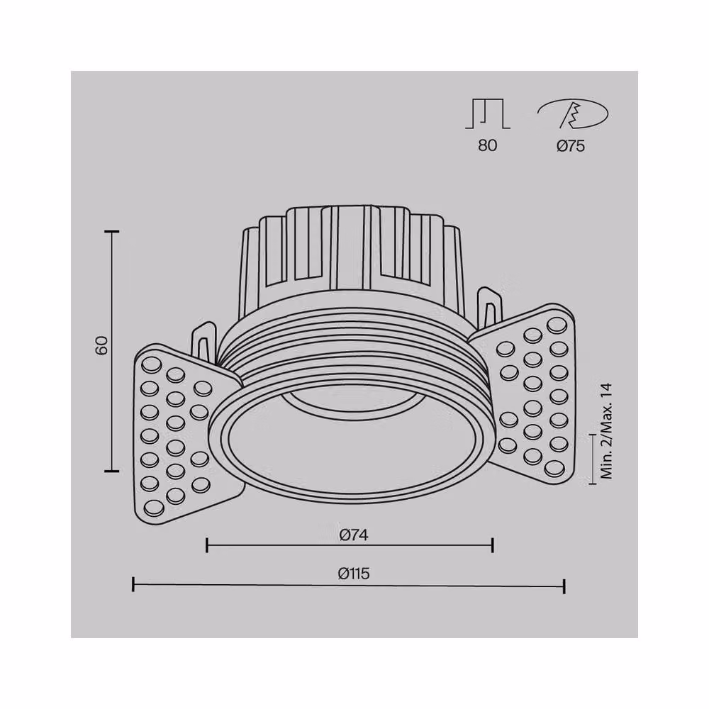 Netlighting Round Trimless Recessed LED Downlight in Gold/Brass, 3000K Warm White, 810lm – 2