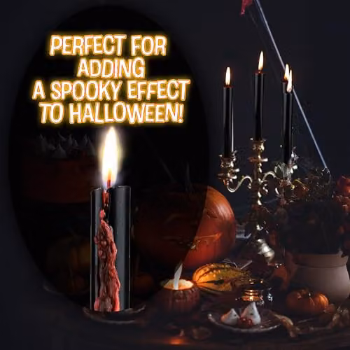 Deco Express Dripping Effect Taper Candle Set of 8, Black – 4