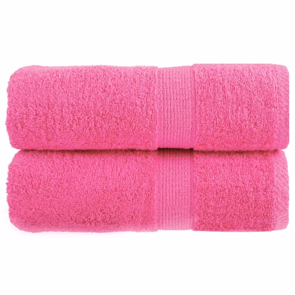 Berkfield Home SOLUND Premium Cotton Terry Guest Towels, Pink, 2 Pack, W: 30 cm x H: 50 cm, 600 gsm – 2