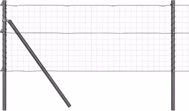 Berkfield Home 52 Pack Grey Galvanised Steel Round Fence Posts, H: 80 cm, Diameter: 32 mm – 1