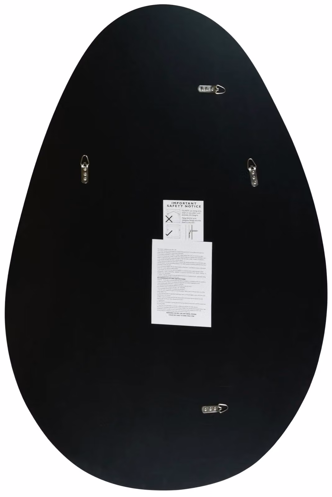 MirrorOutlet The Lapillus Frameless Modern Pebble Wall Mirror in Silver with Black Wooden Backing, W: 120 cm, H: 80 cm – 2
