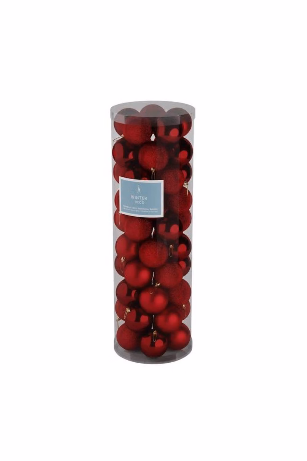 KDMD 48 Red Round Plastic Christmas Baubles, Diameter: 10 cm – 2
