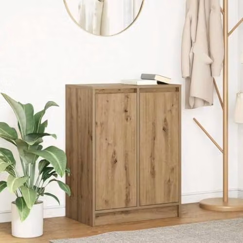 vidaXL Artisan Oak Sideboard in Brown, W/D/H: 57 x 34 x 76 cm – 2