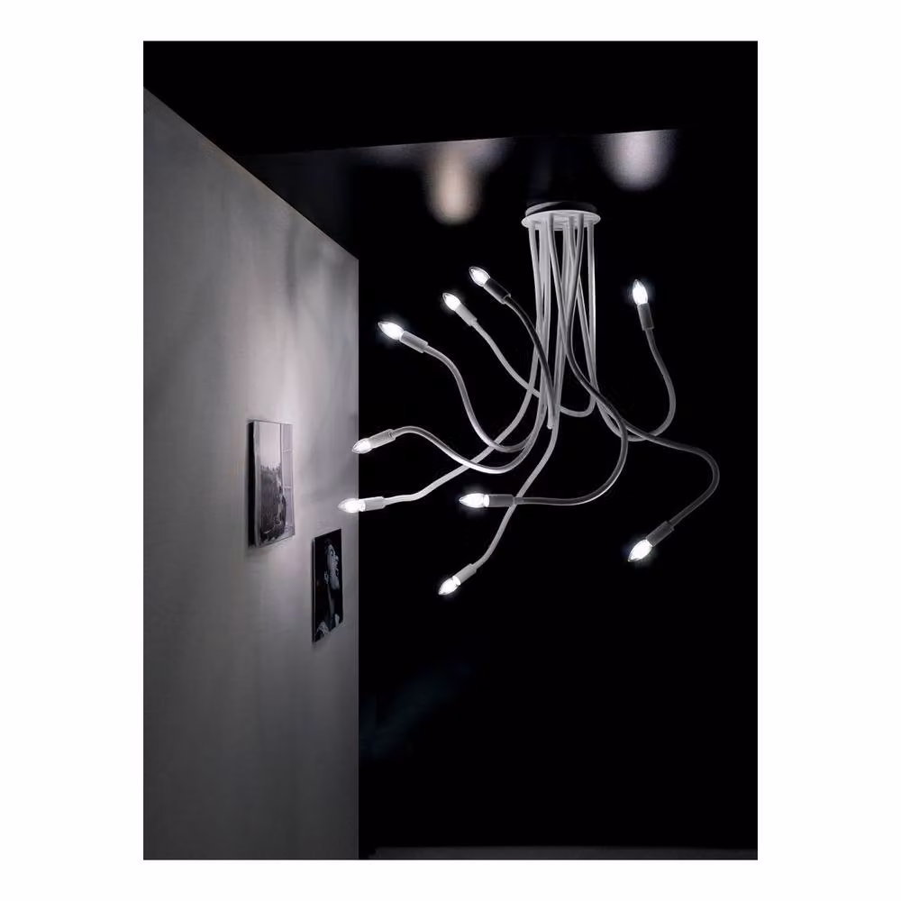 Netlighting LOVER 9 Light Multi Arm Semi Flush Ceiling Light, White, W: 100 cm, D: 120 cm – 2