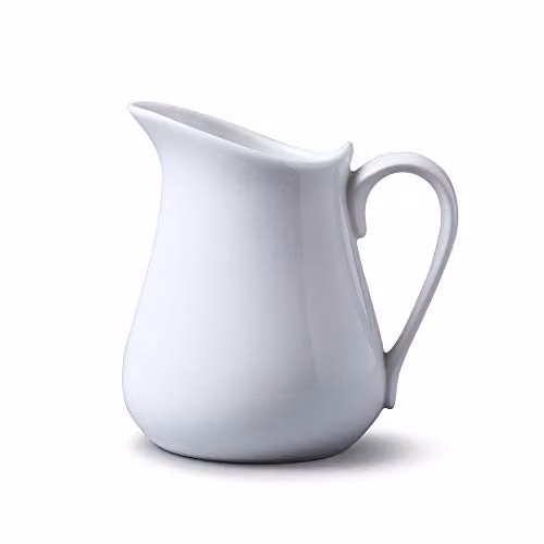 WM Bartleet & Sons White Ceramic Traditional Jug with Drip-Free Spout, 450 ml