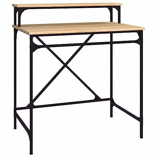 vidaXL Writing Desk in Oak and Brown, W/D/H: 80 x 50 x 90 cm – 1
