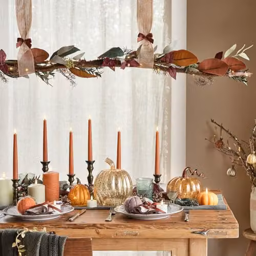Lights4fun Amber Mercury Glass Light Up Pumpkin Autumn Decoration, Height: 16.5 cm – 5