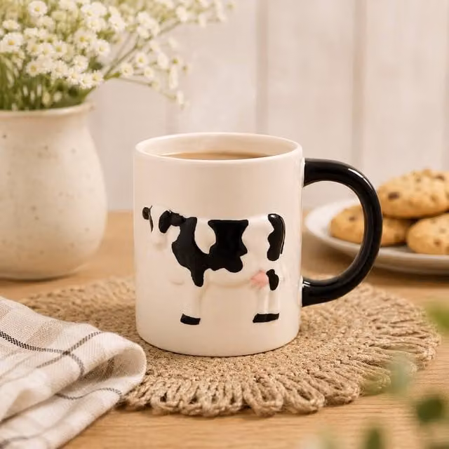 Widdop and Co Ceramic Mug in White, Black and Pink