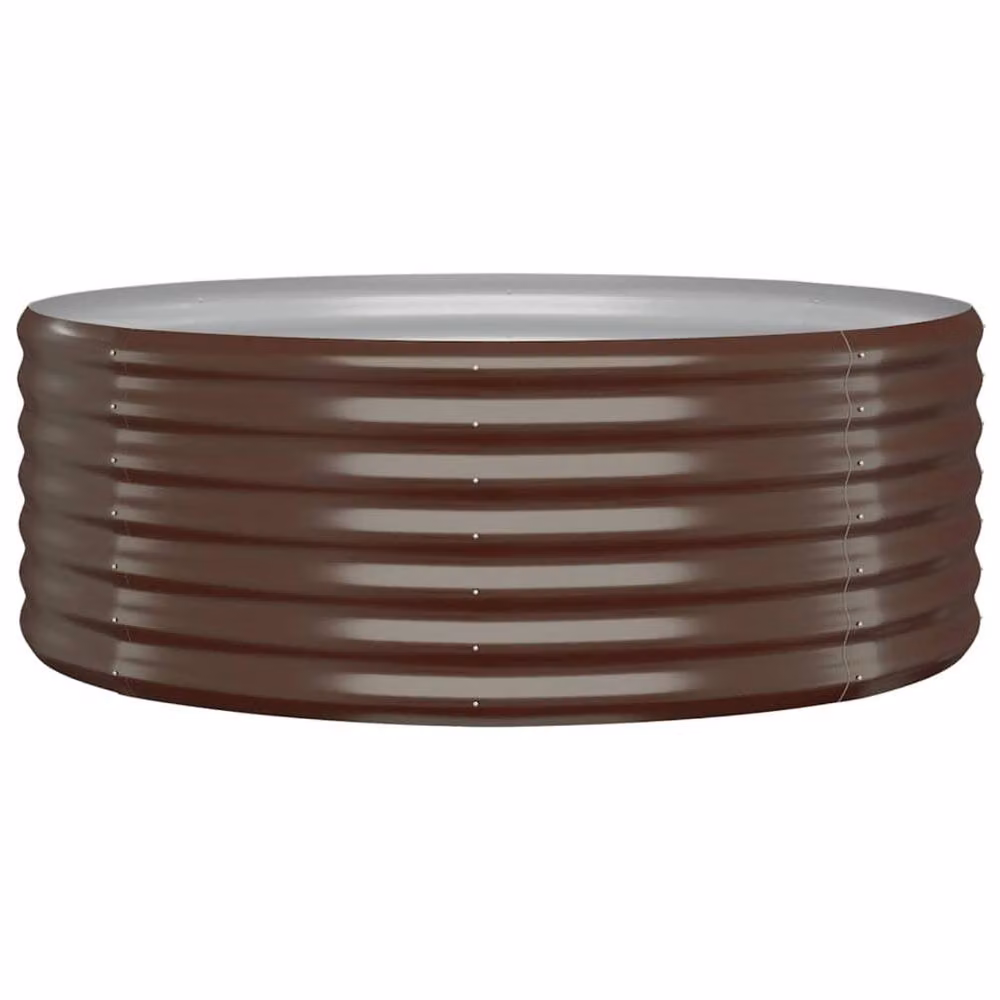Berkfield Home Garden Brown Powder-coated Steel Raised Bed, W/D/H: 100 x 100 x 36 cm – 2