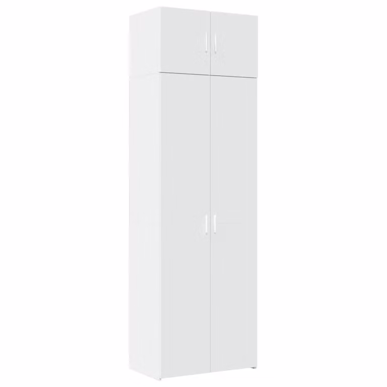 Berkfield Home Freestanding Storage Cabinet in White, W/D/H: 70 x 42.5 x 225 cm